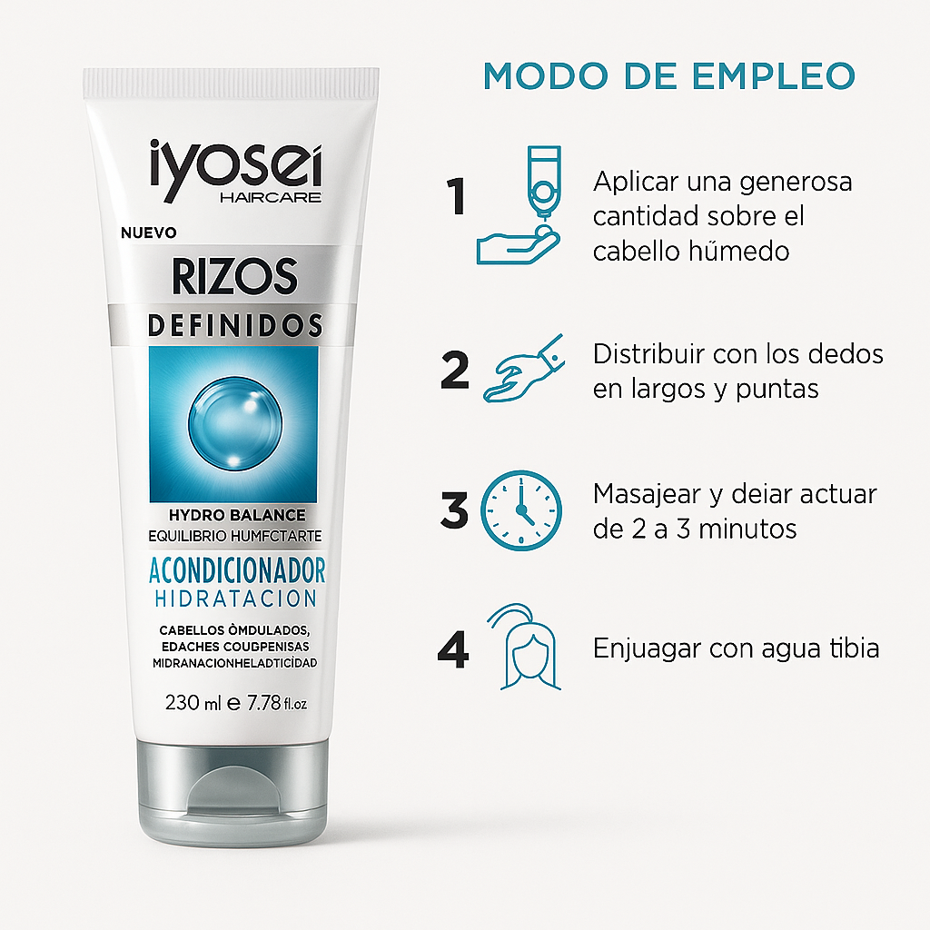 ACONDICIONADOR RIZOS DEFINIDOS-HIDRATACION CON COLÁGENO-230 ml IYOSEI