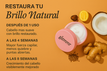 Mascarilla Capilar Gleemr 10-Minutos | Reparación & Brillo Instantáneo